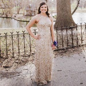 Sherri Hill Beaded Halter Top Dress